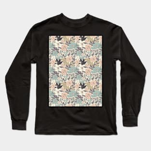 Organic Vintage Colorful Floral Pattern - 01 Long Sleeve T-Shirt